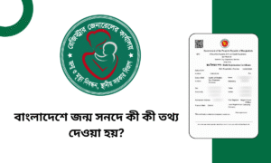 বাংলাদেশে জন্ম সনদে কী কী তথ্য দেওয়া হয়?